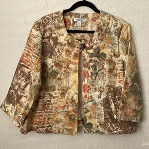 Coldwater Creek jacket. One botton lightweight .Multi color